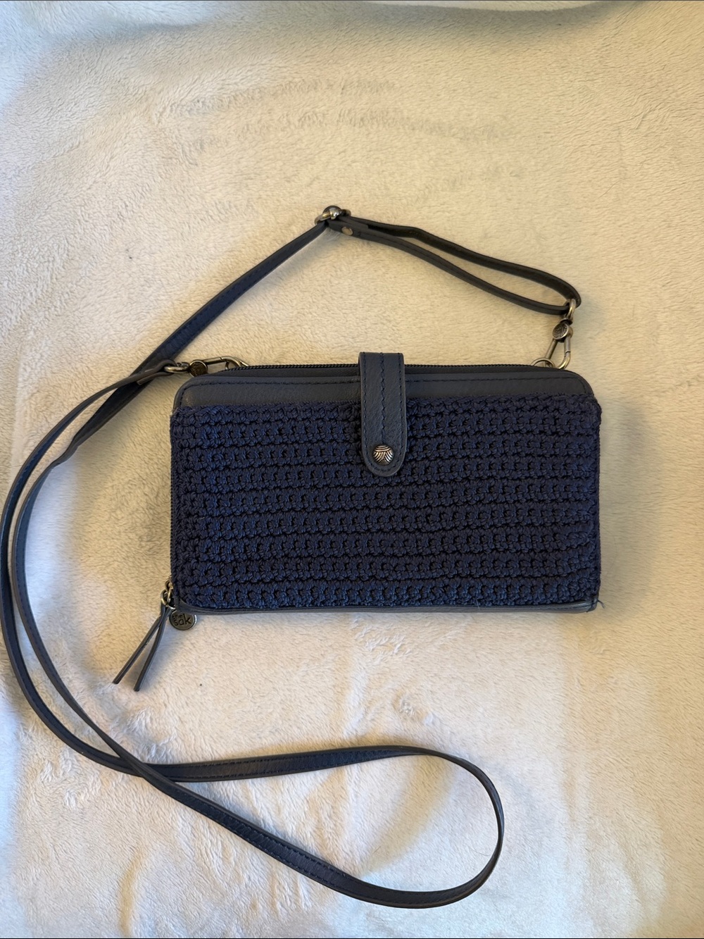 The Sak Navy Woven Crossbody Wallet